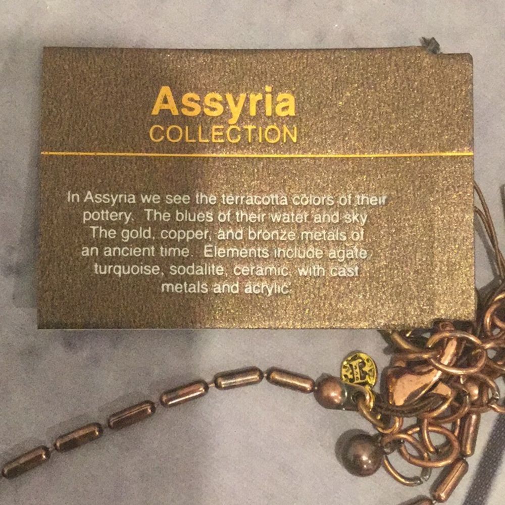 NWT, Treska Assyria Long Boho Necklace w/Agate, Turquoise, Cast Metals & More - Picture 3 of 5